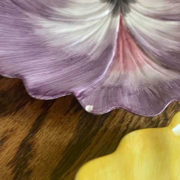 Vintage 1980s Fitz & Floyd April Flower Plates Bowls Lot of 4 - Picture 2 of 3